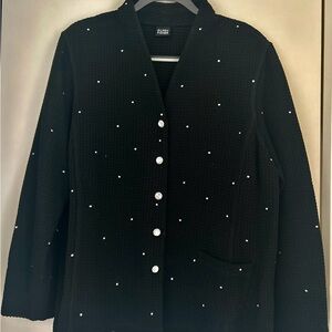 Eileen Fisher black waffle texture jacket